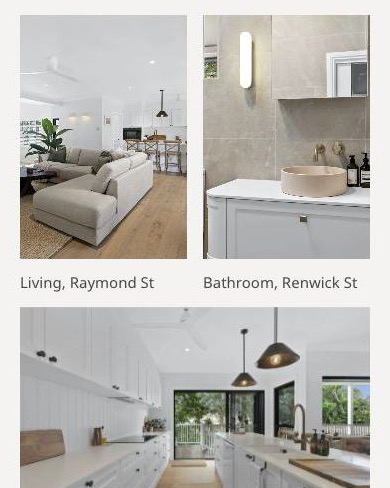Landing page, the project gallery